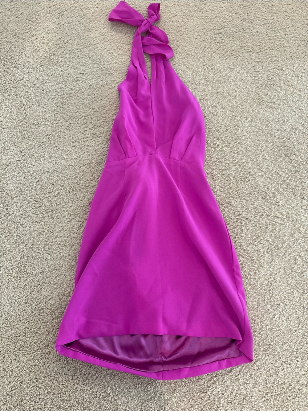 Halter Neck Fuchsia Cocktail Dress